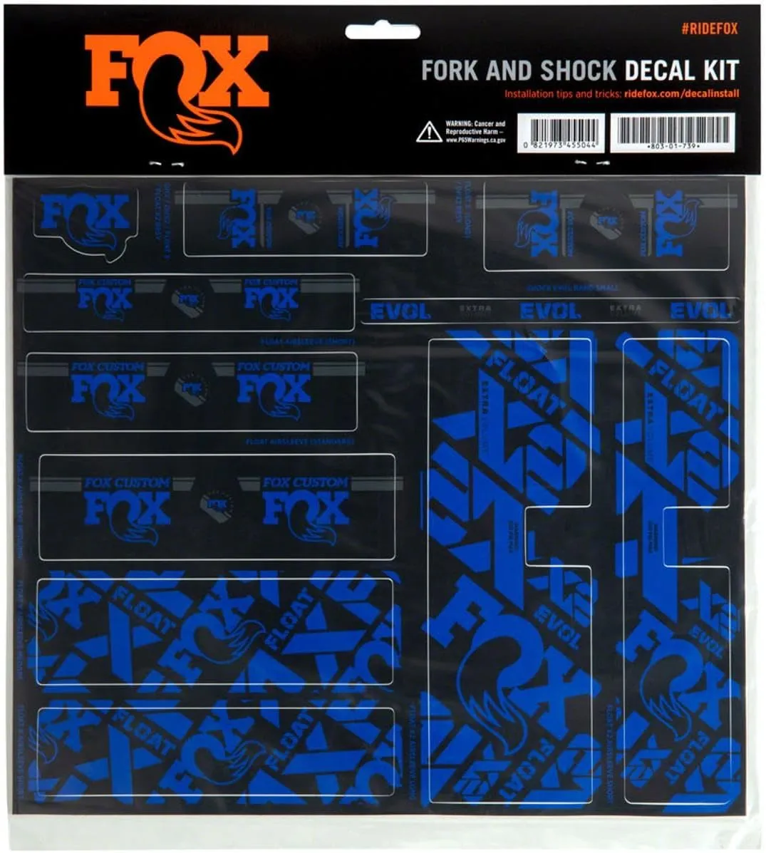 Fox Racing Shox Fork & Shock Decal Kit Blue, One Size