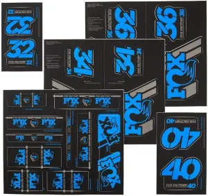 Fox Racing Shox Heritage Fork and Shock Decal Kit Blue, One Size