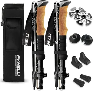 Foxelli Lightweight Trekking Poles - Compact & All-Terrain Ready
