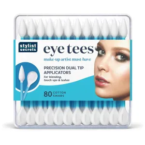 Fran Wilson EYE TEES COTTON TIPS 80 Count (6 PACK) - Precision Makeup Applicator, Double-sided Swabs with Pointed and Rounded Ends for Perfect Blending, Effective Cleaning and Precise Touch-ups