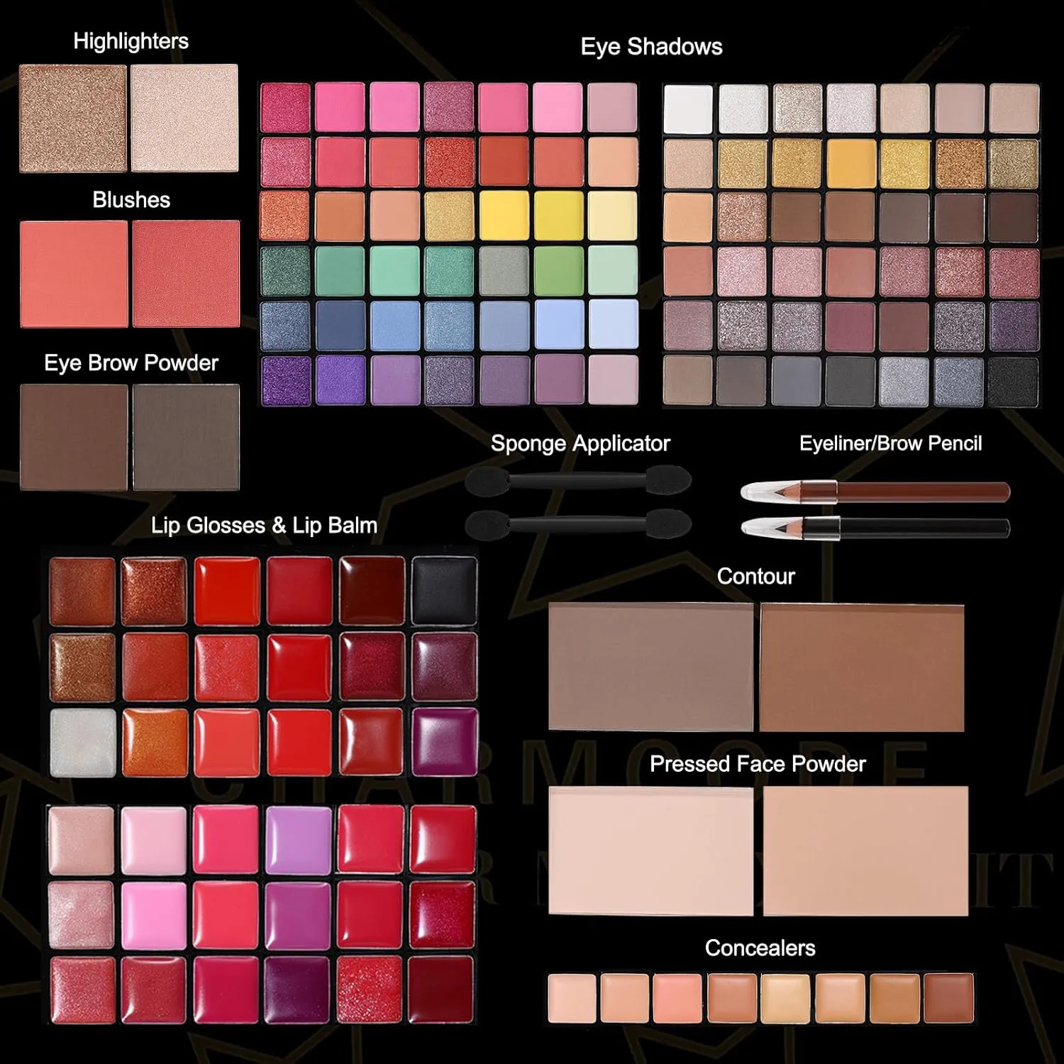 Full Makeup Kit, Makeup Sets for Women Full Kit, All in One Make Up Gift Set for Girls & Women with Eyeshadow,Liquid Lipstick,Foundation,Mascara,Blush,Eyeliner,Contour,Brushes and More