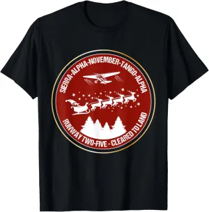 Funny Santa Airlines Christmas Gift for Pilots Aviator T-Shirt