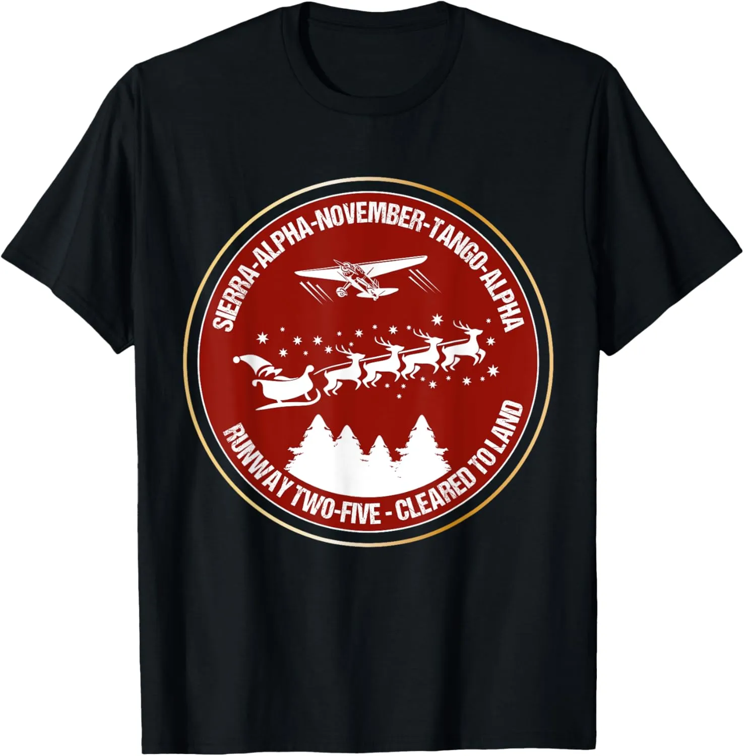Funny Santa Airlines Christmas Gift for Pilots Aviator T-Shirt