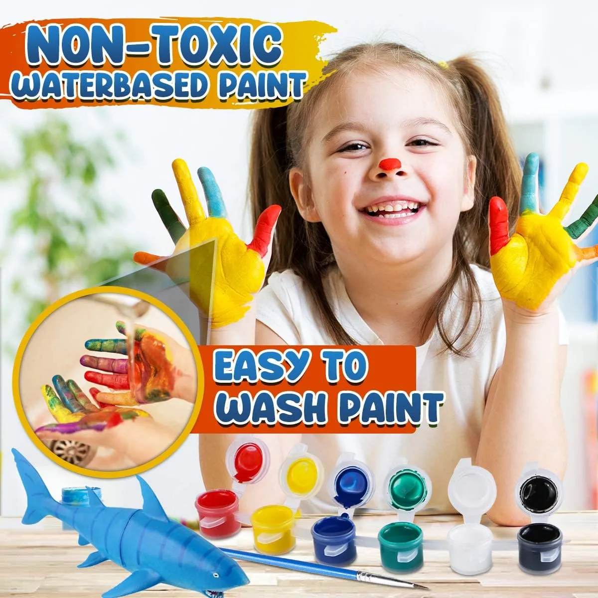 FUNZBO Sea Animals Painting Kits for Kids, Arts and Crafts with Art Supplies, Sea Creatures Ocean Paint Set, Summer Toy Toddlers Boys Girls Ages 3 4 5 6 7 8 Birthday Gift Party Favors