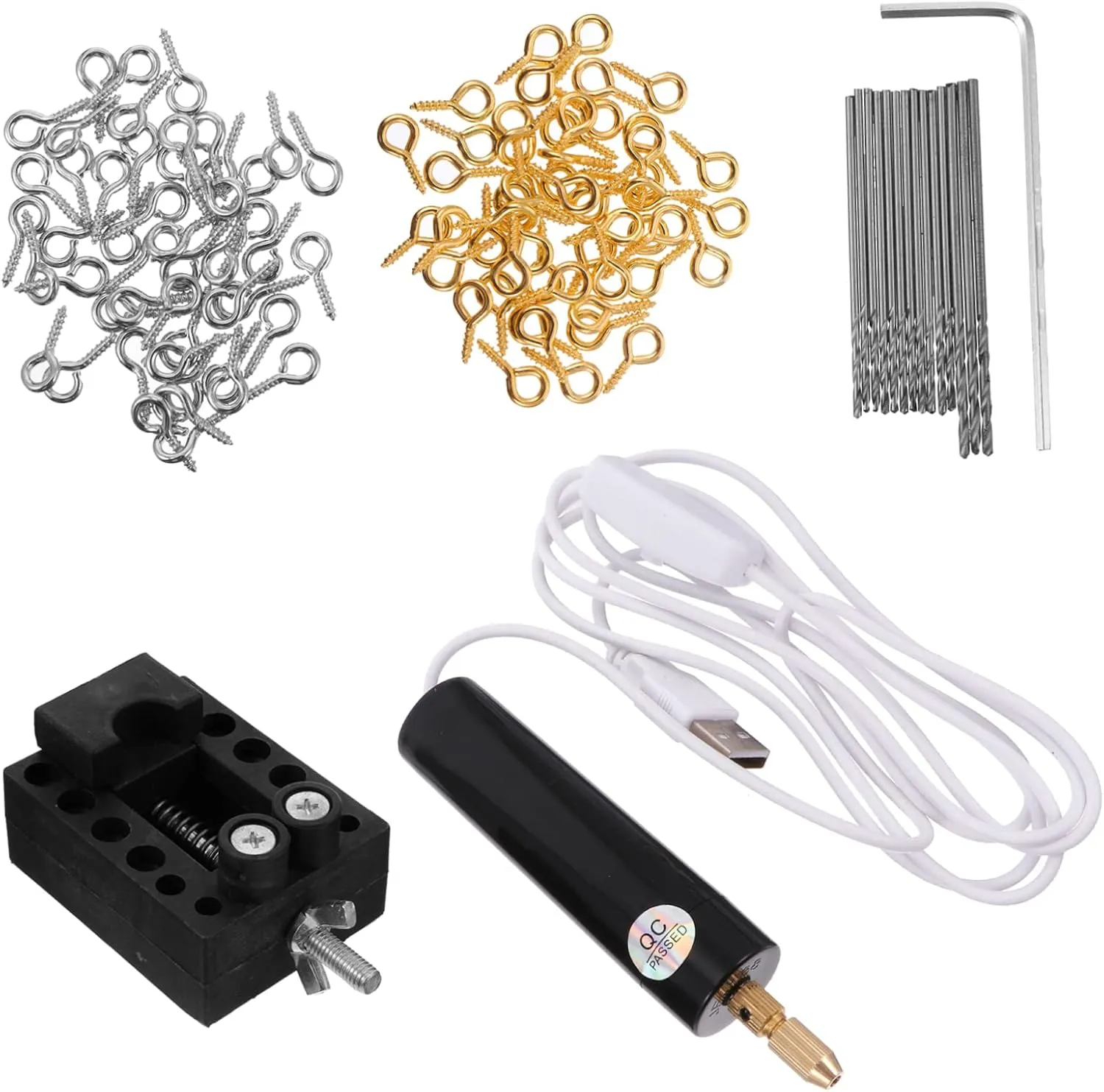 Gadpiparty Mini Electric Drill Kit Cordless Power Drill Auger Bit Screwdriver for Diy Projects