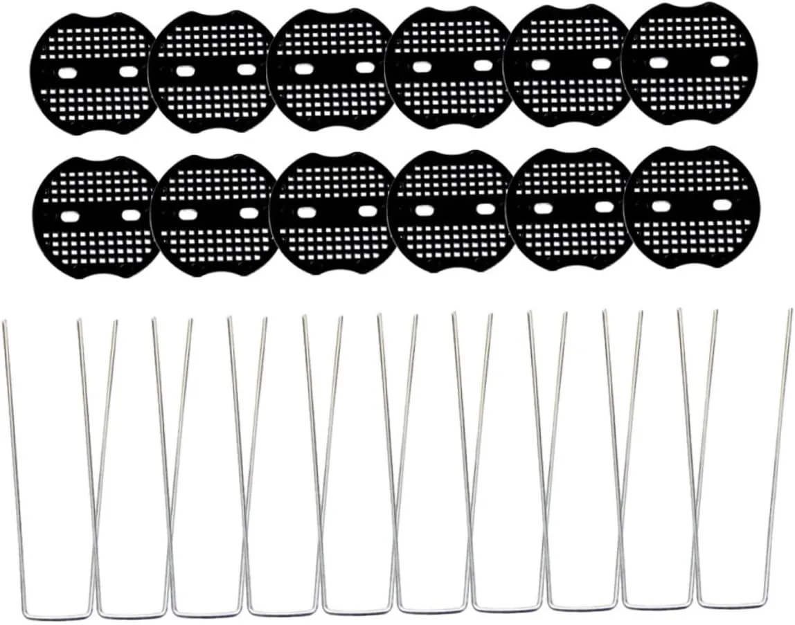 GALPADA 15 Sets U Shaped Tent Stakes with Cushions for Outdoor Gardening and Camping Durable Ground Pegs for Tarp Canopy and Landscape Use Weather Resistant Design
