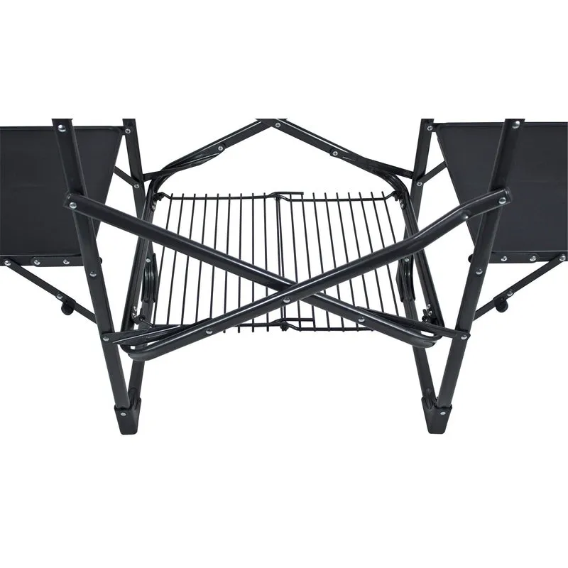 GCI Outdoor Master Cook Station Portable Camp Kitchen Outdoor Folding Table, Black Chrome