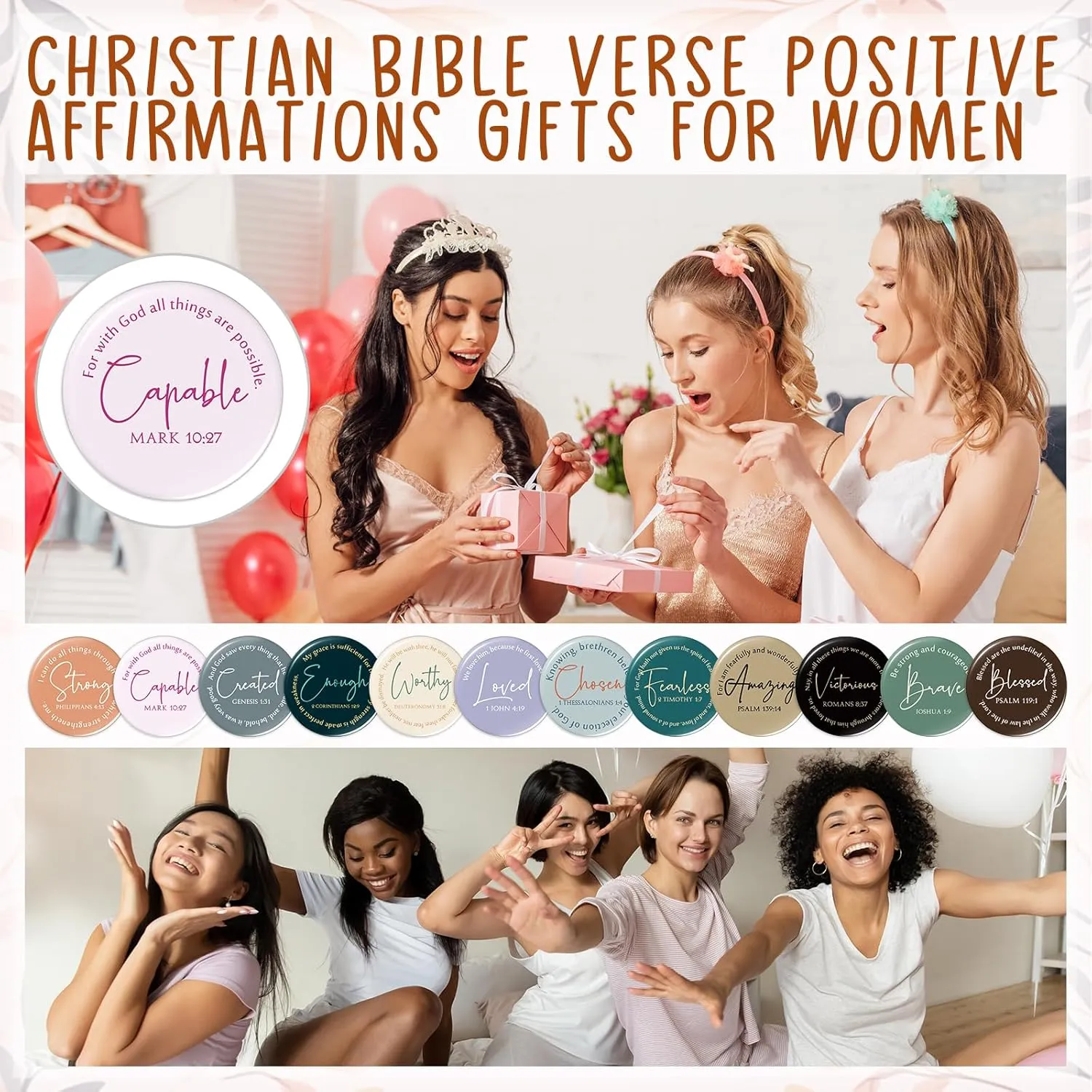 Geelin Christian Compact Mirrors Bulk Inspirational Bible Verse Scripture Portable Pocket Mini Mirrors for Women Church VBS Sunday School Teachers Friends Gift(48 Pcs,Retro)