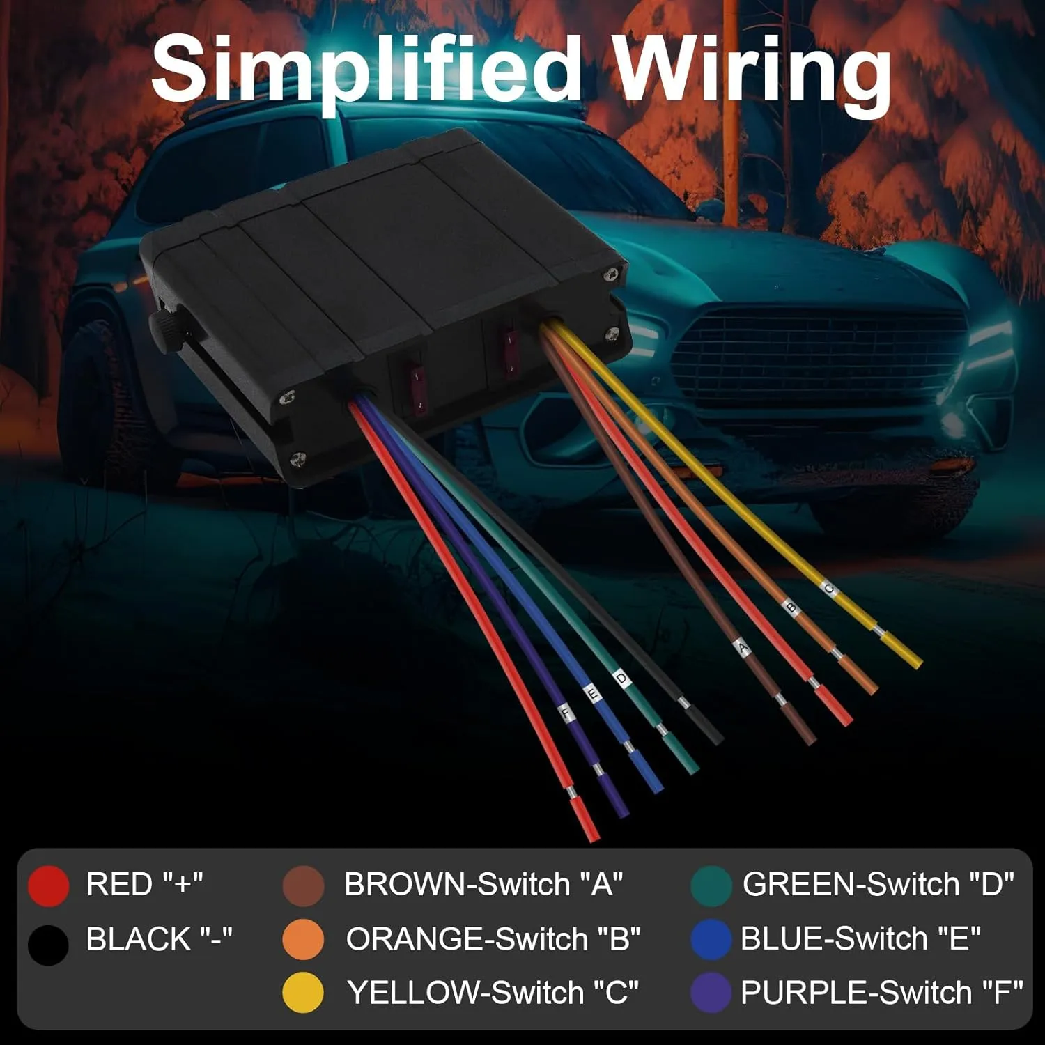 Geloo 6 Gang Rocker Switch Box Rocker Toggle Switch Panel Box SPST 12V Switch Box 40 Amp Max for Auto Automotive Boats Cars RVs Trucks