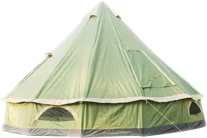 GeRRiT 5-8 People 4M Waterproof Yurt Tent, Camping Tent Round Canvas Bell Tent 210D Oxford India Family Tent Portable Privacy Tent for Camping Outdoor Hunting