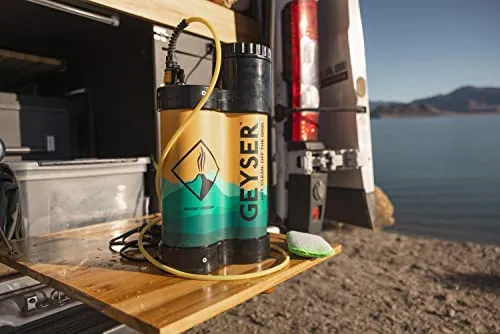 Geyser System Portable Shower & Cleaning Kit Used with Camping Stove for Camping, Overlanding, & Outdoor Recreation - Standard (No Heater)