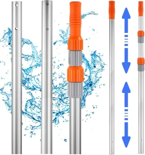 Gisafai 16 ft Aluminum Pool Pole Telescopic Cleaning Swimming Pool Pole Heavy Duty Extension Cleaning Equipment for Skimmer Net Brush Vacuum Head Rake