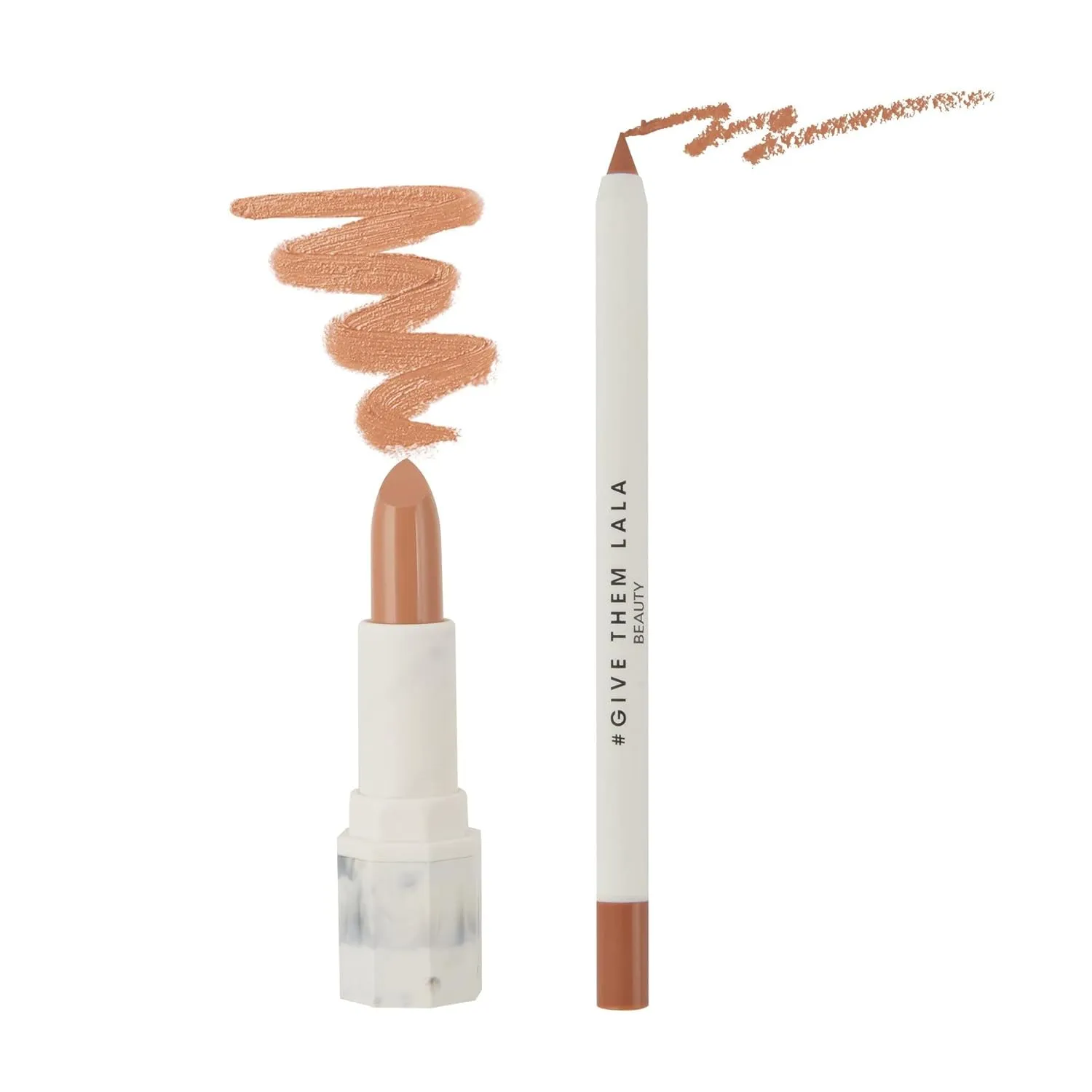 GIVE THEM LALA Lip Liner and Lipstick Set - BASIC AF Lip Kit For Long Lasting, Moisturizing Wear- All Day Lipstick and Liner with Silky Smooth Finish - Cruelty-Free Lip Makeup