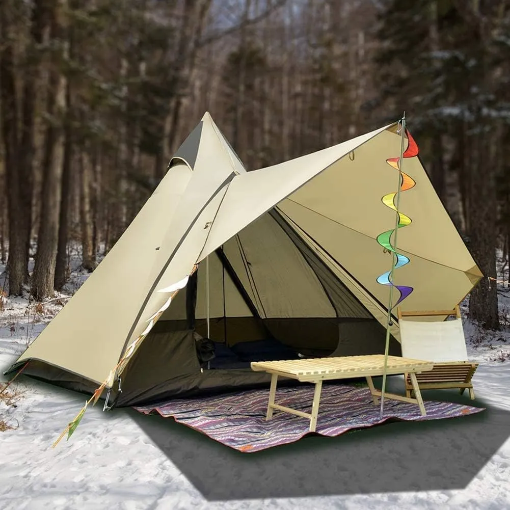 Glamping Yurt Tent Waterproof Family Tent with Removable Rainfly and Carry Bag Pyramid Tent for Family Camping & Hiking