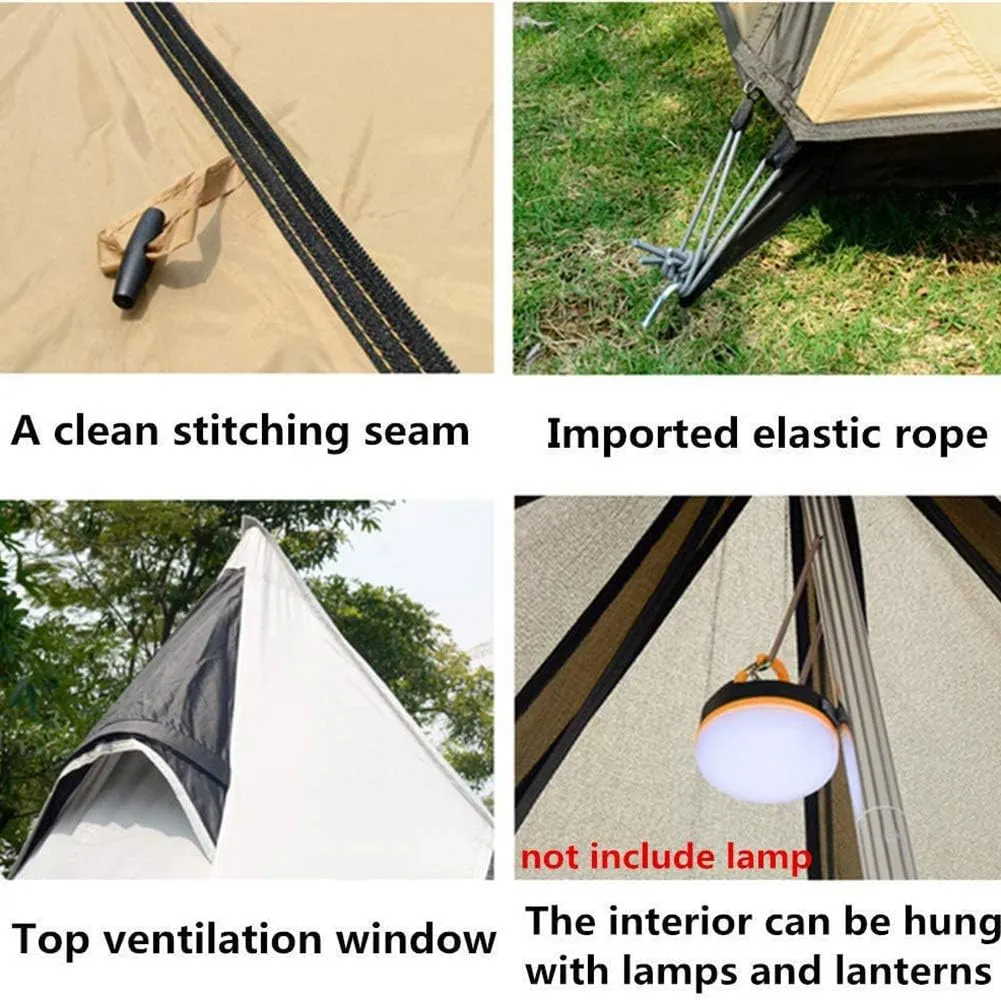 Glamping Yurt Tent Waterproof Family Tent with Removable Rainfly and Carry Bag Pyramid Tent for Family Camping & Hiking