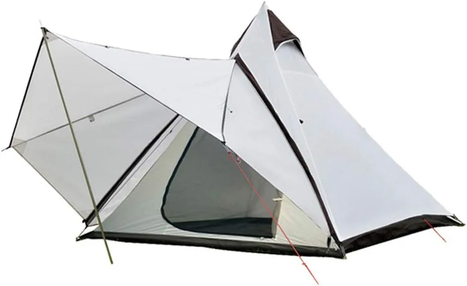 Glamping Yurt Tent Waterproof Family Tent with Removable Rainfly and Carry Bag Pyramid Tent for Family Camping & Hiking