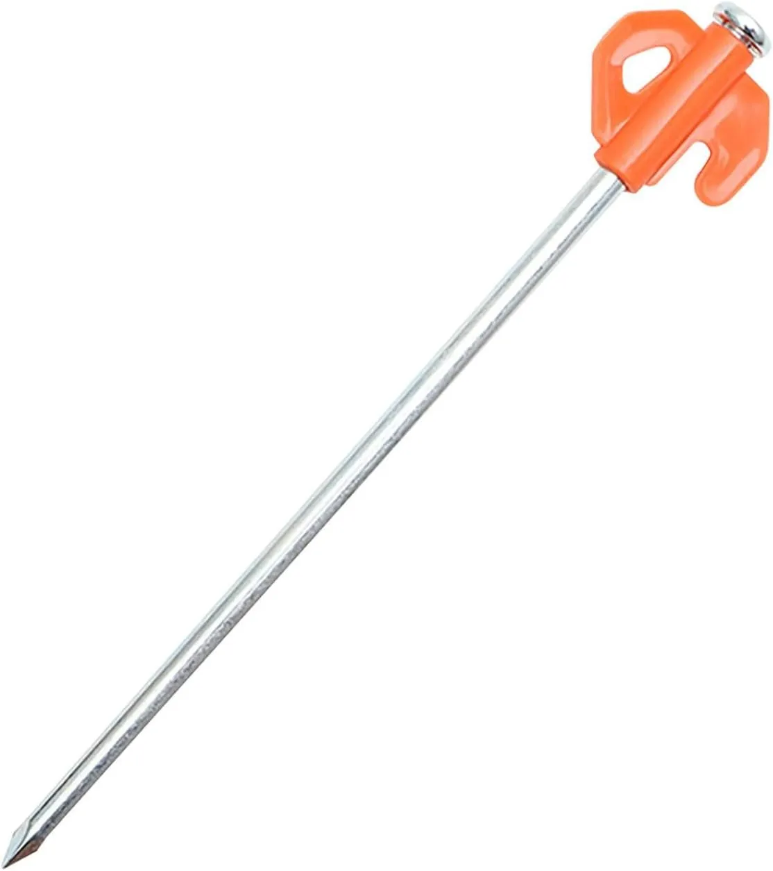 Glow Tent Stakes Screw in Camping Stake Heavy Duty Metal Spikes Ground Anchor Peg Threaded Tent Spikes for Camping Garden Inflatable Outdoor Decor (Orange & 10Pcs)