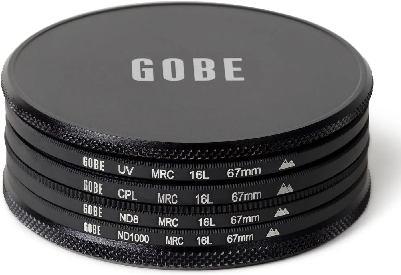 Gobe 67mm UV, Circular Polarizing (CPL), ND8, ND1000 Lens Filter Kit (2Peak)