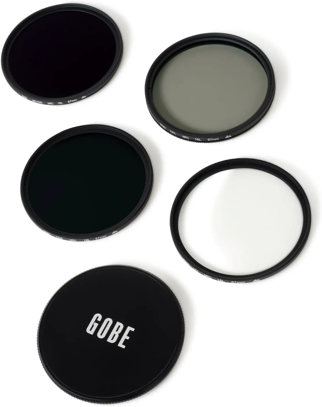 Gobe 67mm UV, Circular Polarizing (CPL), ND8, ND1000 Lens Filter Kit (2Peak)