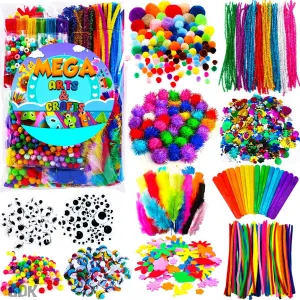 GoodyKing Arts and Crafts Supplies for Kids - 1170Pcs  Craft Art Supply Kit for Toddlers Kids Craft Supplies & Materials Age 4 5 6 7 8 9 - All in One D.I.Y. Crafting School Supplies (Large)