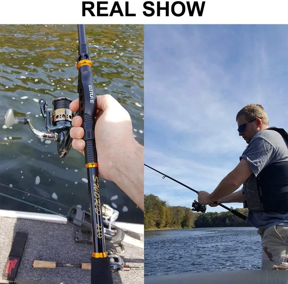 Goture Telescopic Fishing Rod Kit, Fishing Rod and Reel Combos Carbon Fiber Telescopic Fishing Pole with Reel Combo Sea Saltwater Freshwater Kit Fishing Rod Kit