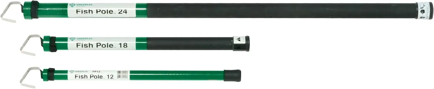 Greenlee FP24 24' Collapsible Wire Pushing and Pulling Fish Pole with Velcro Strap