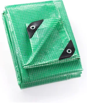 GUARD SHIELD Clear Green Tarp Heavy Duty 16x16 Feet Waterproof for Greenhouse Outdoor Garden Poly Cover UV Resistant 3x3 Weave 10mil