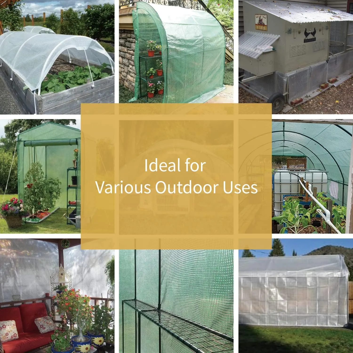 GUARD SHIELD Clear Green Tarp Heavy Duty 16x16 Feet Waterproof for Greenhouse Outdoor Garden Poly Cover UV Resistant 3x3 Weave 10mil