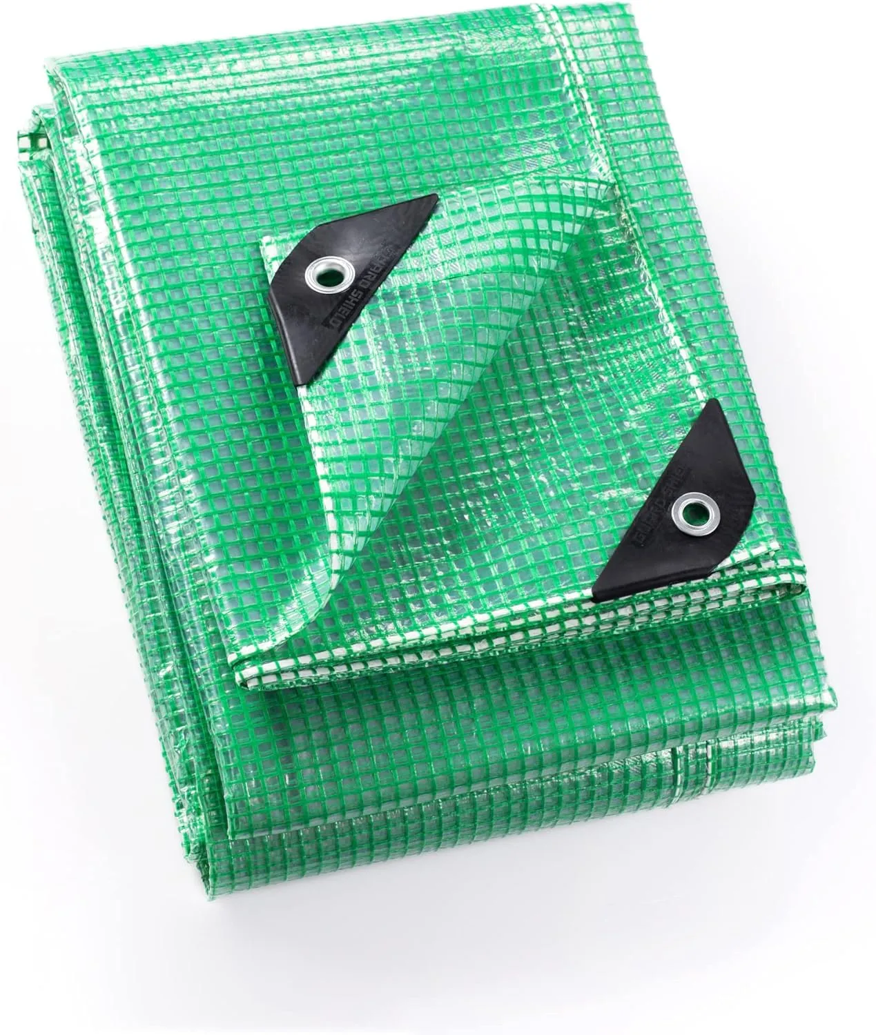 GUARD SHIELD Clear Green Tarp Heavy Duty 16x16 Feet Waterproof for Greenhouse Outdoor Garden Poly Cover UV Resistant 3x3 Weave 10mil