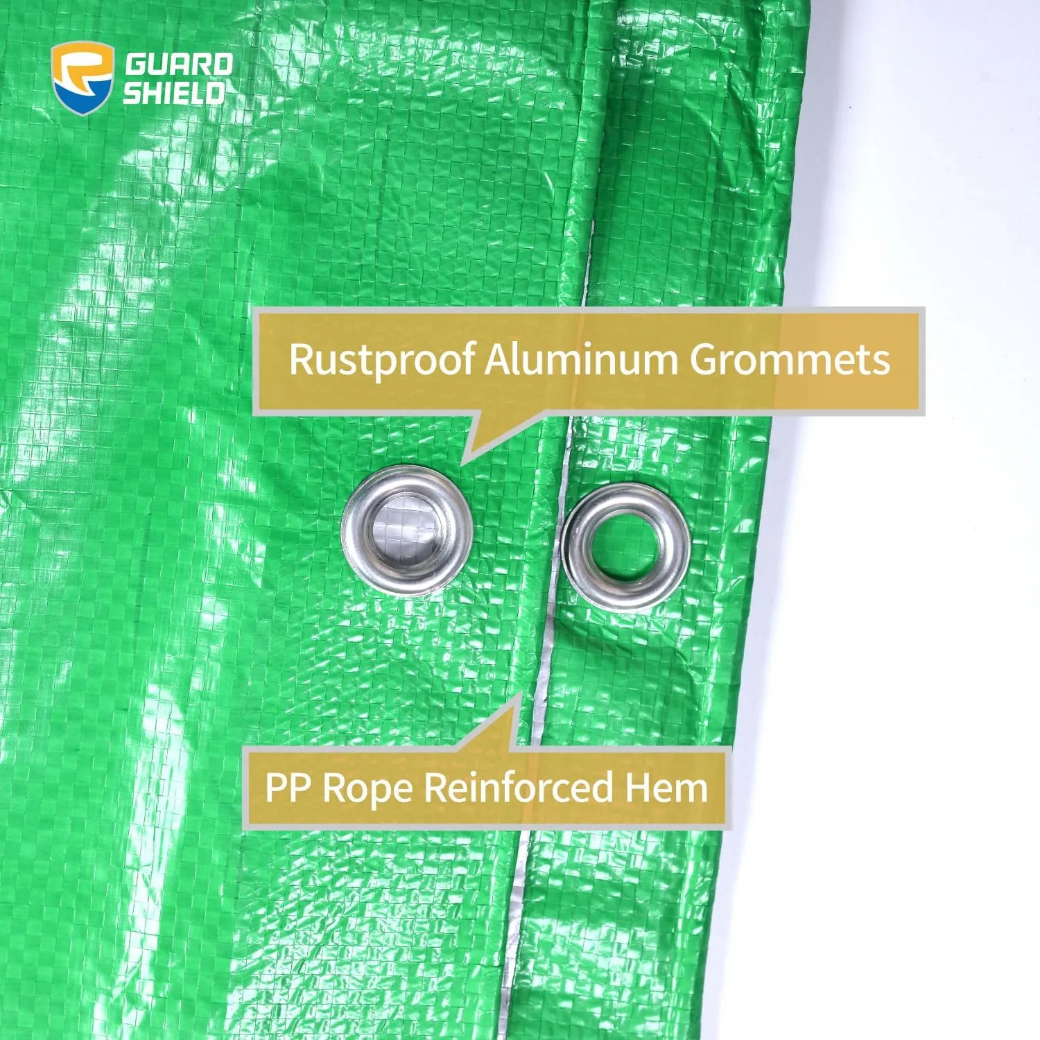GUARD SHIELD Green/Sliver Tarp 10x10 Feet Waterproof Tarps Lightweight Camping Tarp Outdoor Multi Purpose Poly Cover 6mil
