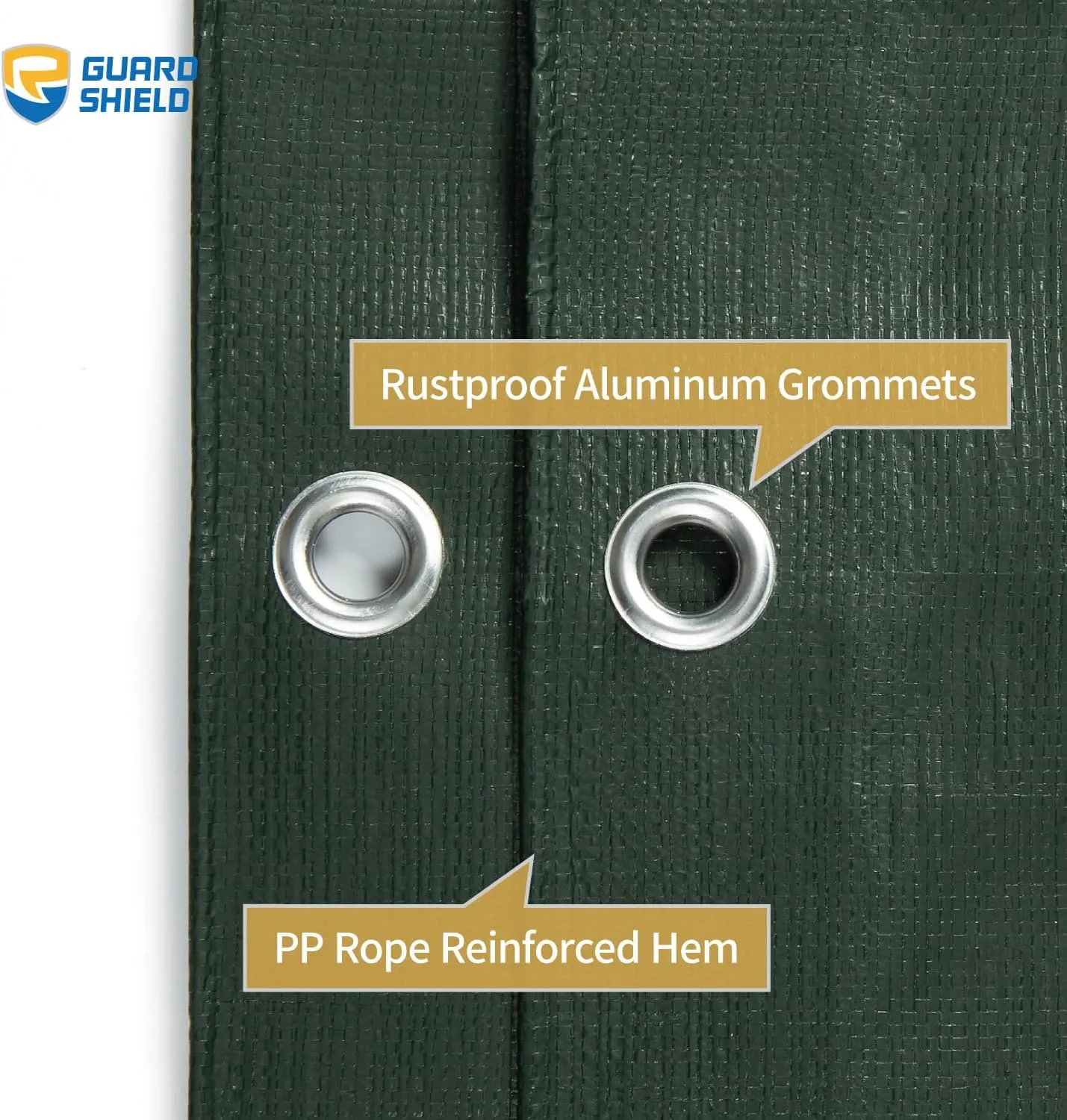 GUARD SHIELD Heavy Duty Matte Green Tarp Waterproof 12x16 Feet Large UV Resistant Tarps Cover Outdoor 11mil