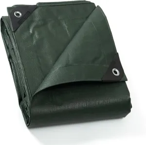 GUARD SHIELD Heavy Duty Matte Green Tarp Waterproof 12x16 Feet Large UV Resistant Tarps Cover Outdoor 11mil