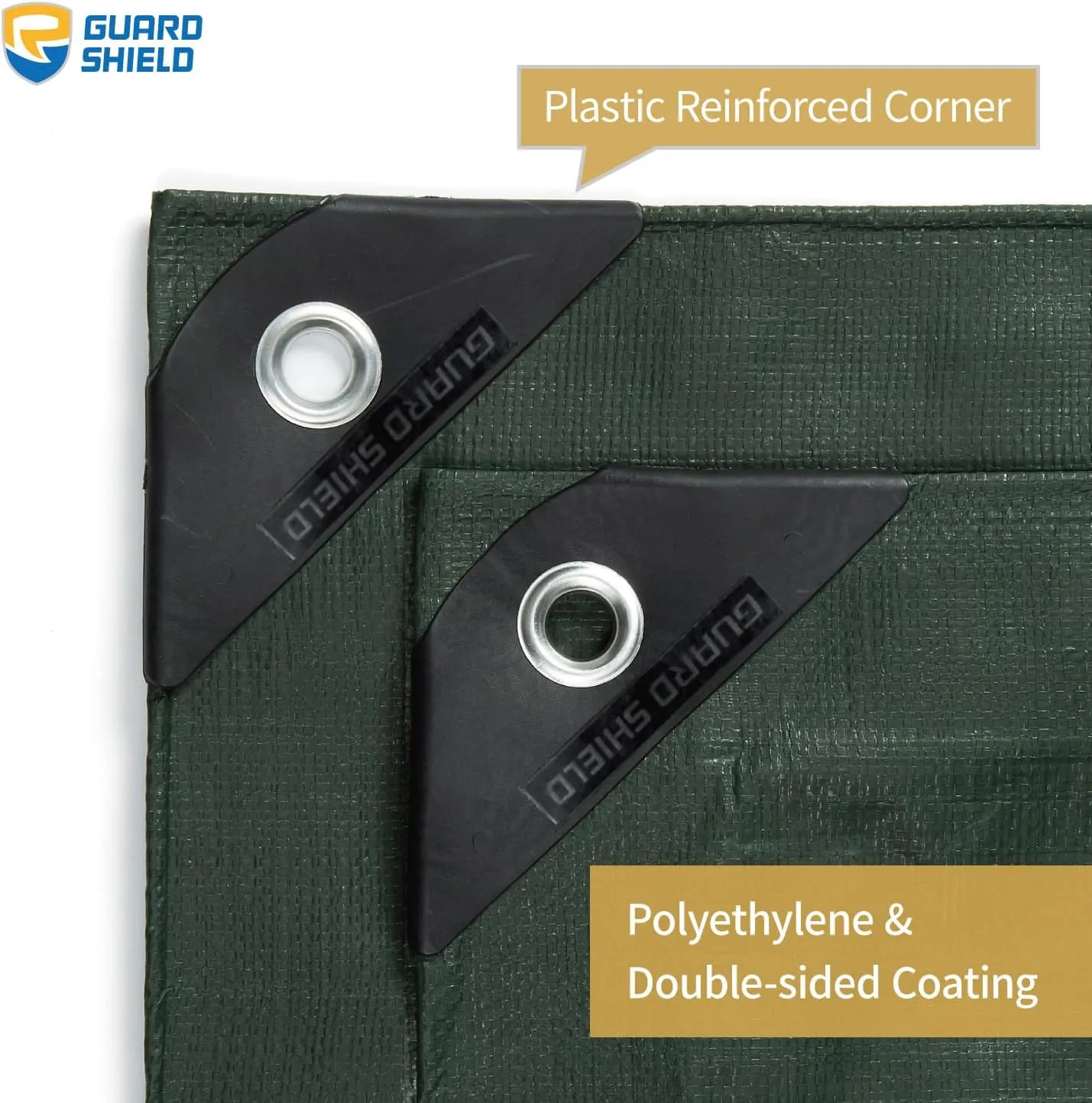 GUARD SHIELD Heavy Duty Matte Green Tarp Waterproof 12x16 Feet Large UV Resistant Tarps Cover Outdoor 11mil