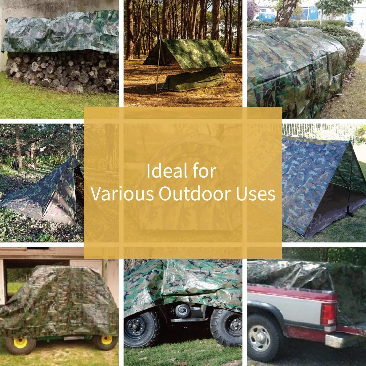 GUARD SHIELD Lightweight Camo Tarp Camouflage Tarps Waterproof 10x12 Feet Poly Cover 6mil