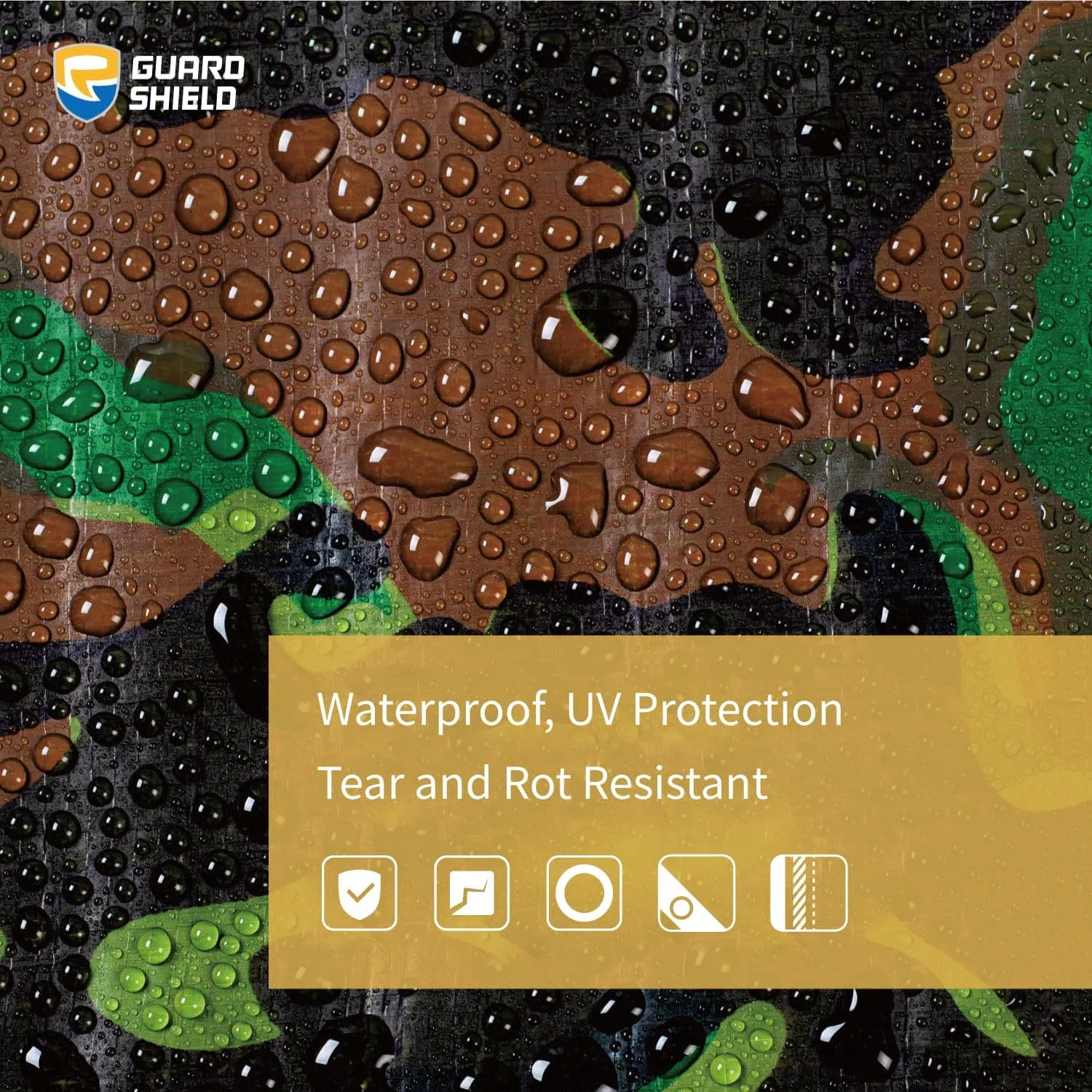 GUARD SHIELD Lightweight Camo Tarp Camouflage Tarps Waterproof 10x12 Feet Poly Cover 6mil