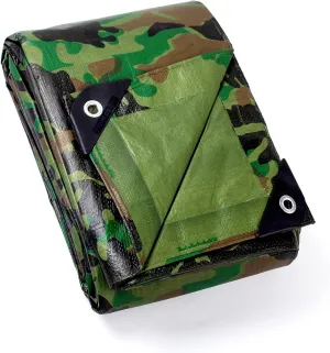 GUARD SHIELD Lightweight Camo Tarp Camouflage Tarps Waterproof 10x12 Feet Poly Cover 6mil