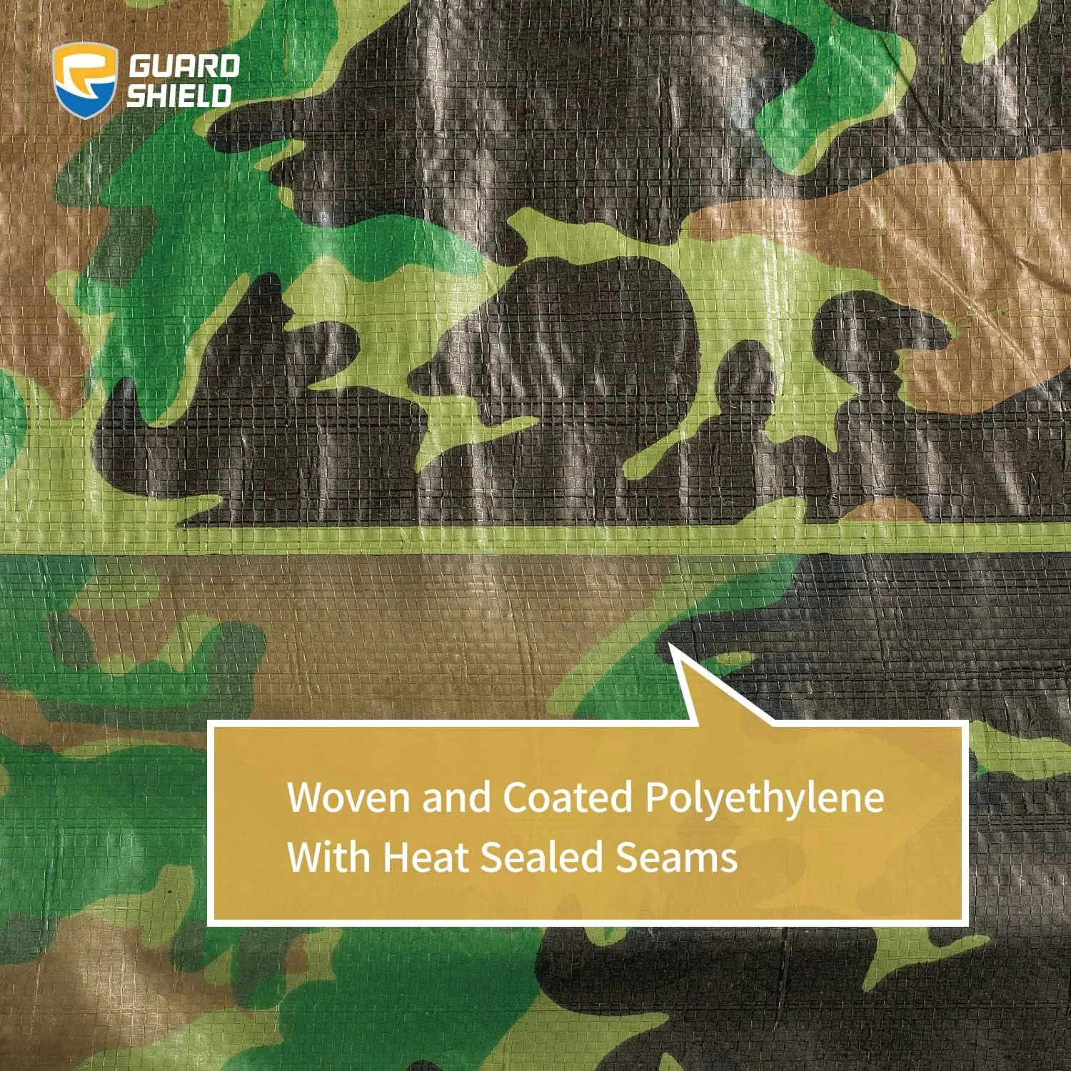 GUARD SHIELD Lightweight Camo Tarp Camouflage Tarps Waterproof 10x12 Feet Poly Cover 6mil