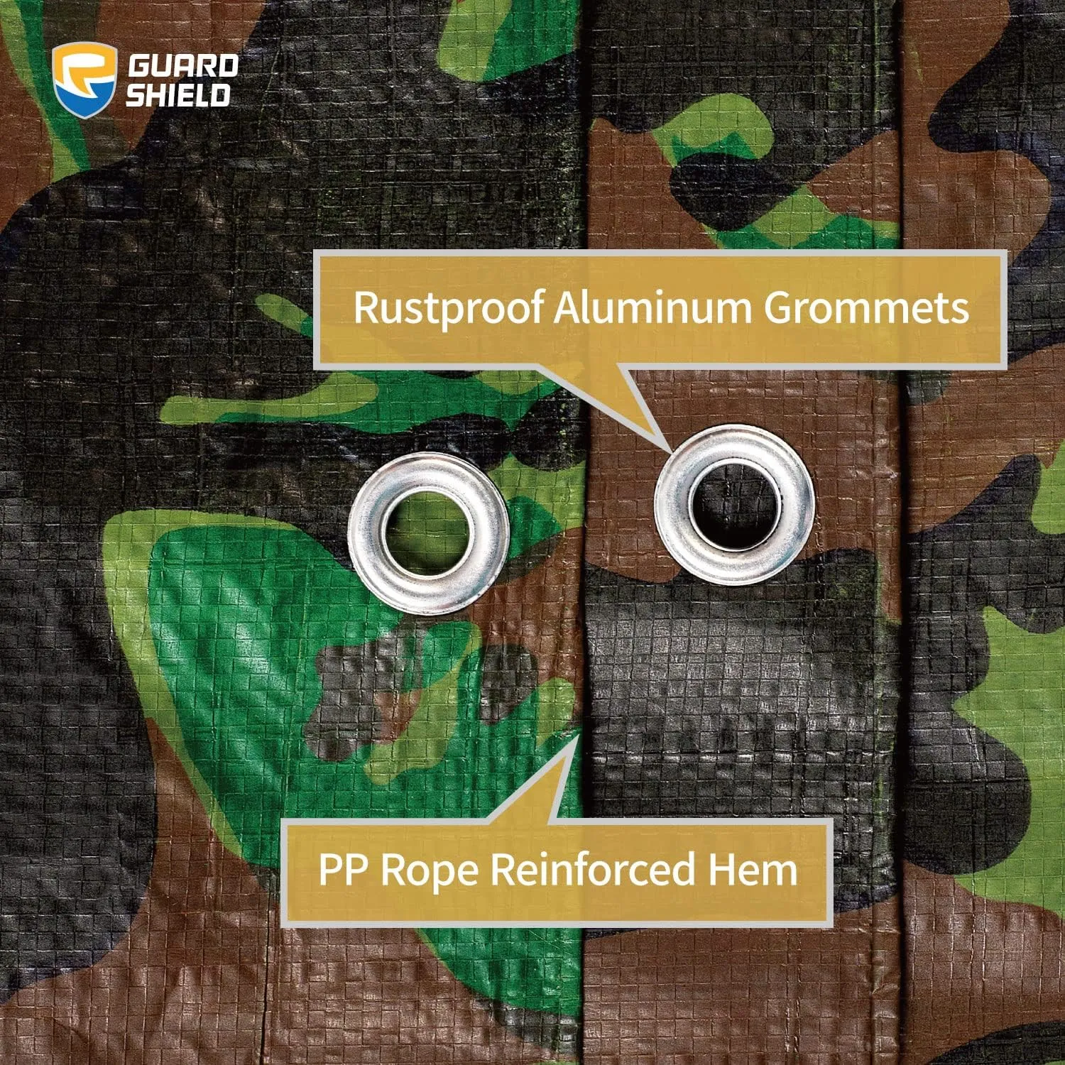 GUARD SHIELD Lightweight Camo Tarp Camouflage Tarps Waterproof 10x12 Feet Poly Cover 6mil
