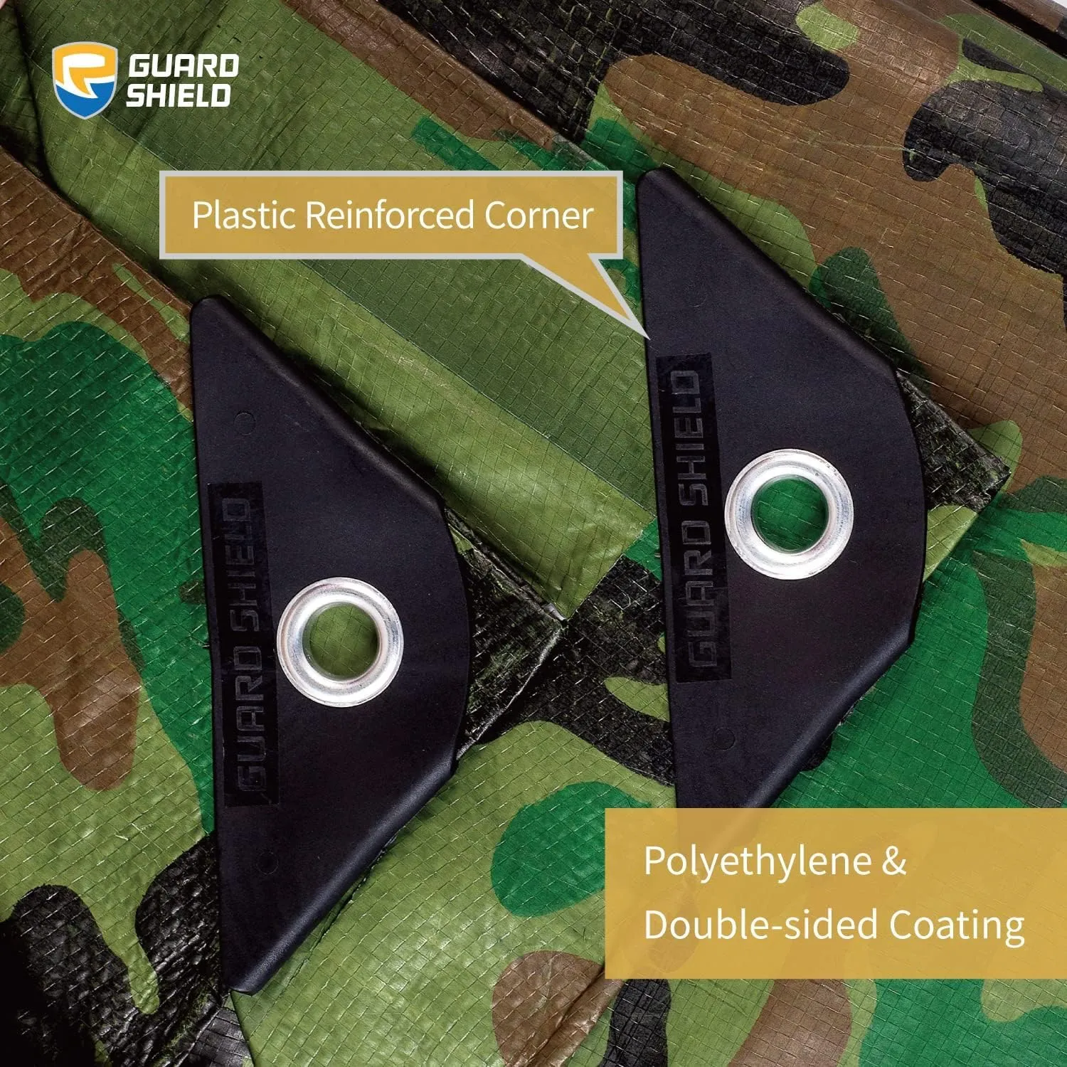 GUARD SHIELD Lightweight Camo Tarp Camouflage Tarps Waterproof 10x12 Feet Poly Cover 6mil