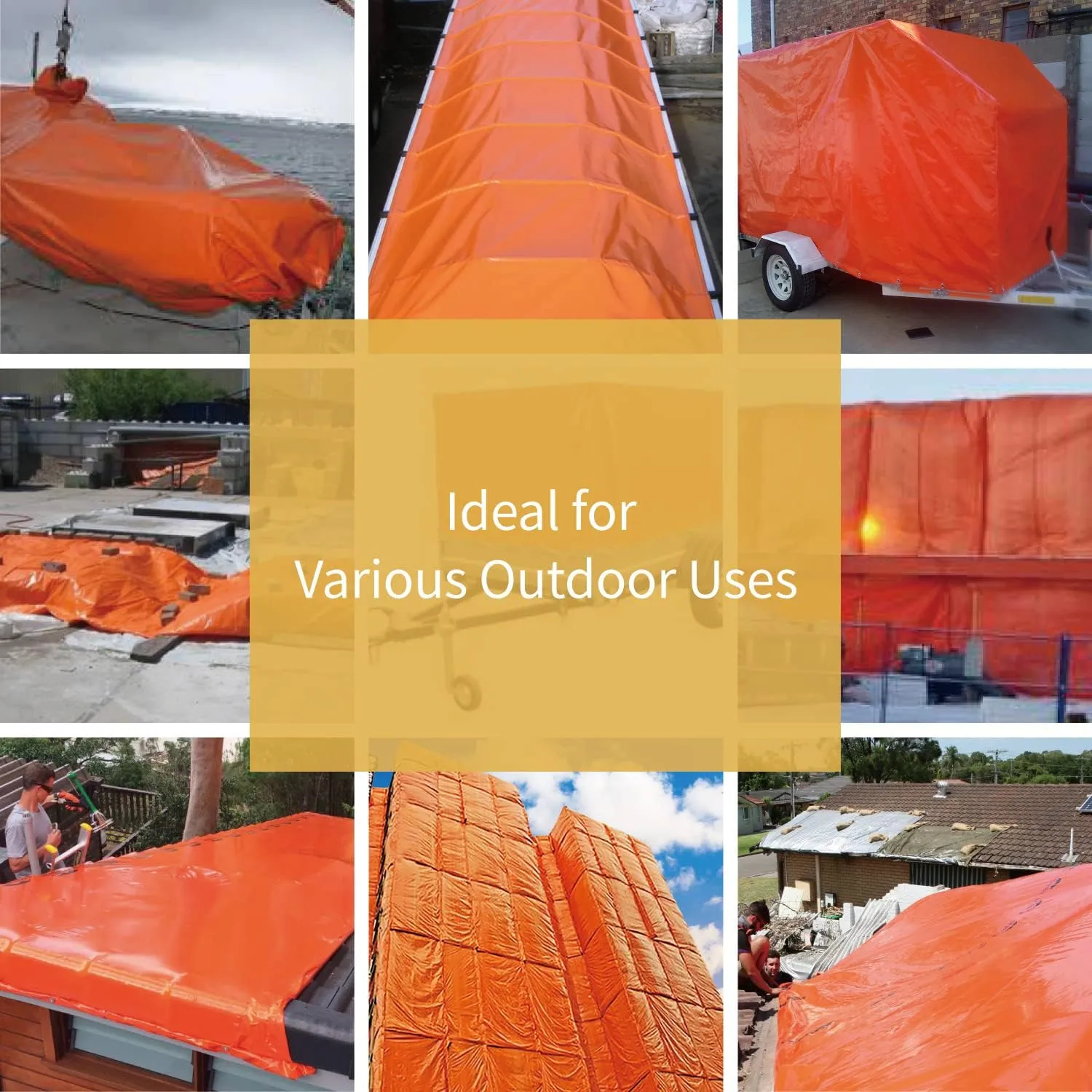 GUARD SHIELD Orange Tarp 12x20 Feet Tarps High Visibility Outdoor Poly Cover Lightweight 6mil