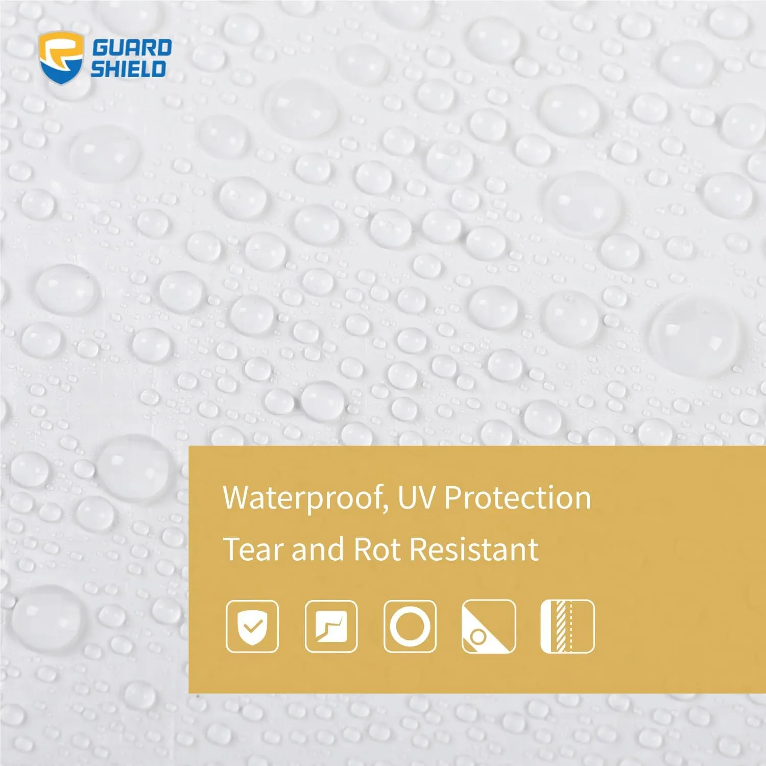 GUARD SHIELD Tarp White 16x20 Feet Multi Purpose Waterproof Poly Tarp Cover 5mil