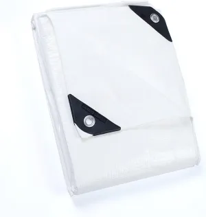 GUARD SHIELD Tarp White 16x20 Feet Multi Purpose Waterproof Poly Tarp Cover 5mil