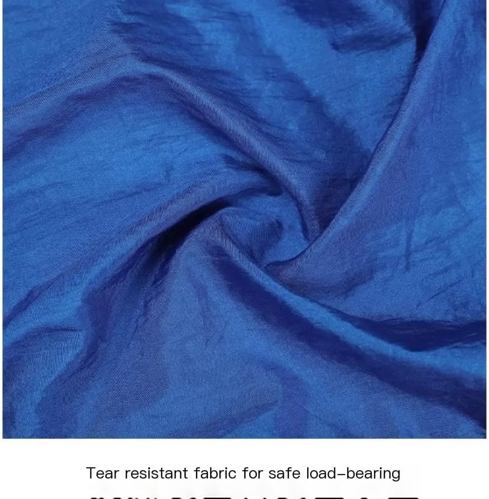 Hammock Anti-Rollover Pole Hammock Outdoor Camping Single Double Enlarged Thickened Parachute Cloth Camping Hammock Hammocks for Outside(Blue,B)