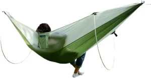 Hammock Anti-Rollover Pole Hammock Outdoor Camping Single Double Enlarged Thickened Parachute Cloth Camping Hammock Hammocks for Outside(Gray,B)