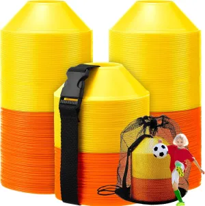 Hanaive 100 Pieces Mini Soccer Cones for Sport Drills 5 Inch Agility Disc Cones with Accessories for Kids Football Training