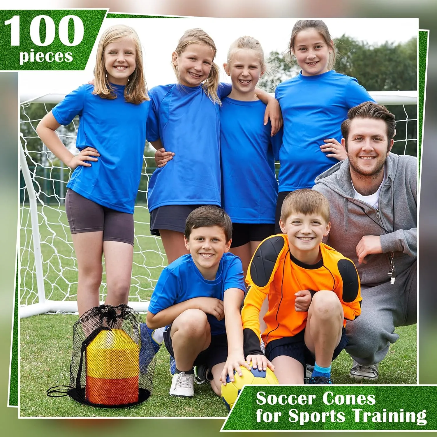 Hanaive 100 Pieces Mini Soccer Cones for Sport Drills 5 Inch Agility Disc Cones with Accessories for Kids Football Training