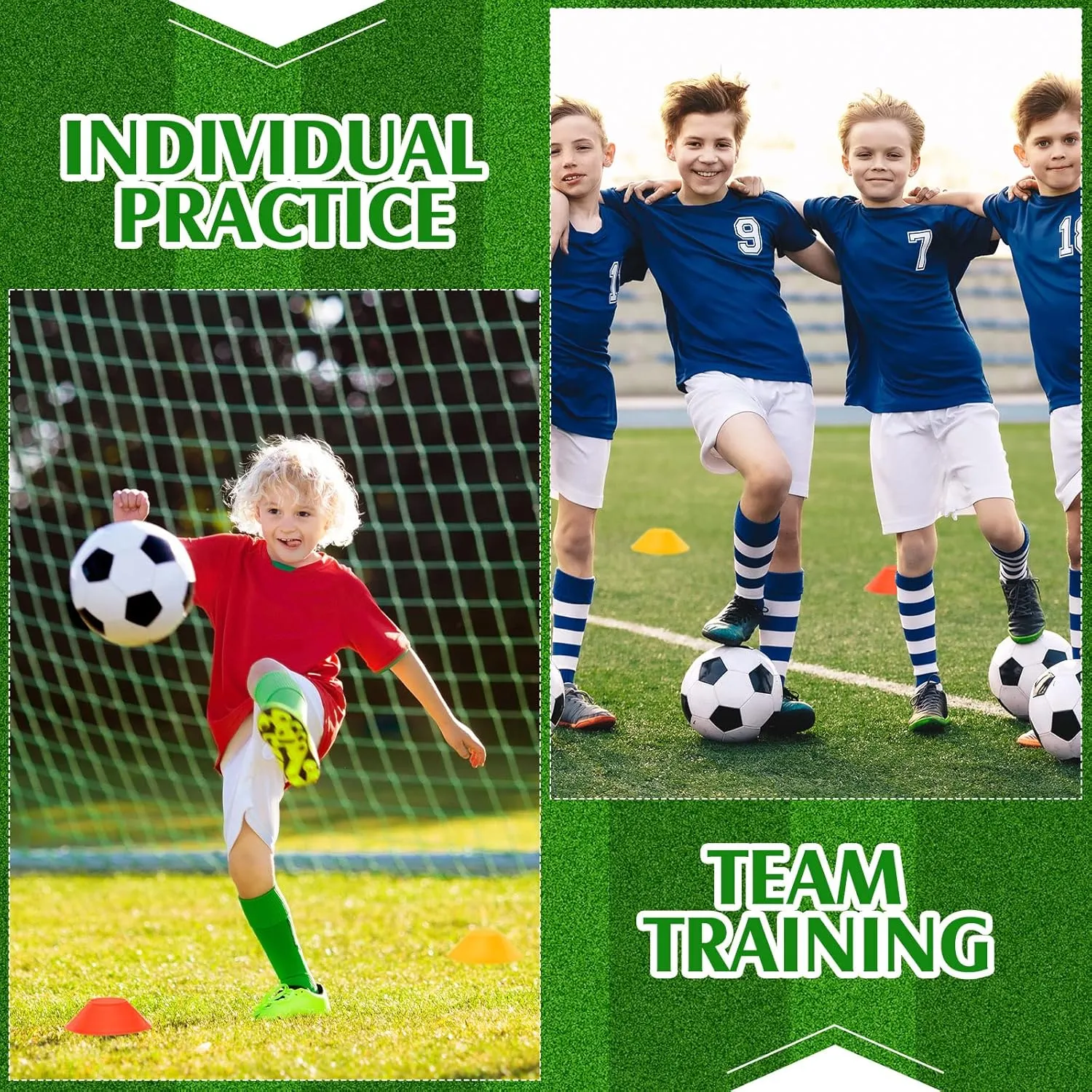 Hanaive 100 Pieces Mini Soccer Cones for Sport Drills 5 Inch Agility Disc Cones with Accessories for Kids Football Training