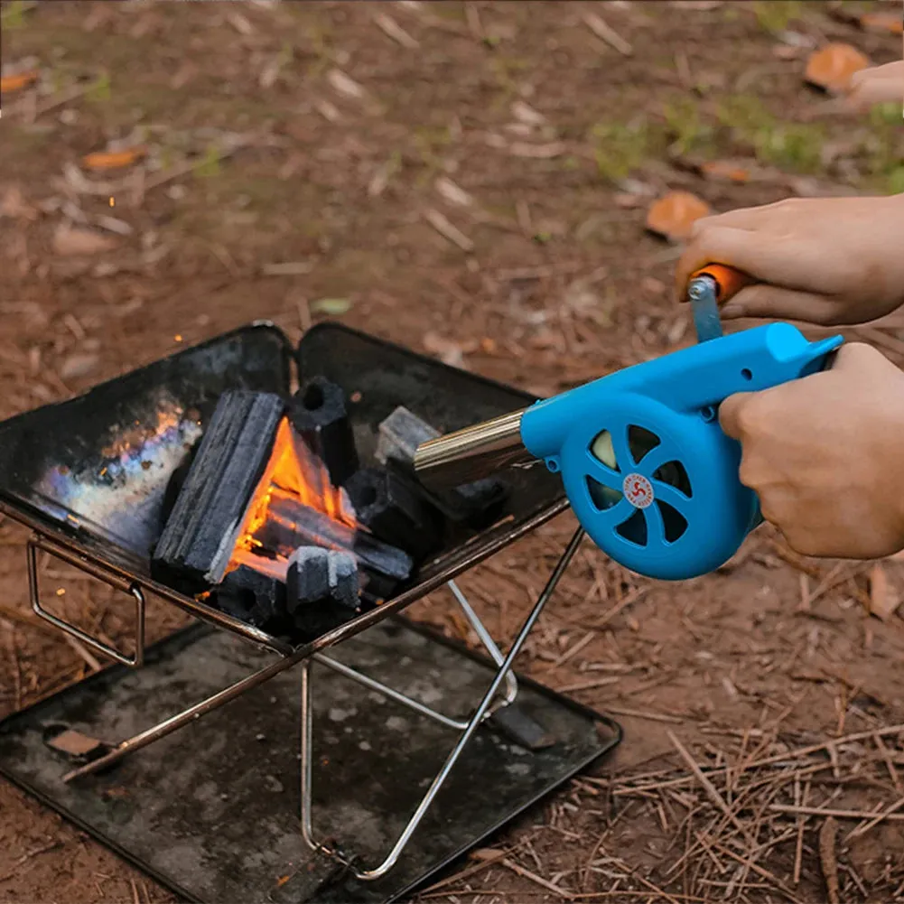 Hand Crank Fan Air Blower Fast Fire Starter BBQ Fan Air Blower Lightweight Grill Picnic Camping Stove Accessories