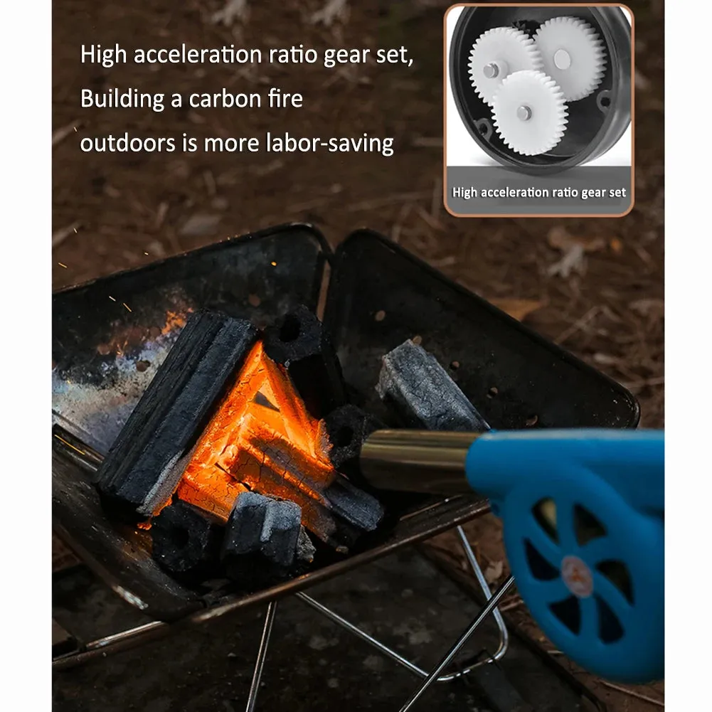 Hand Crank Fan Air Blower Fast Fire Starter BBQ Fan Air Blower Lightweight Grill Picnic Camping Stove Accessories