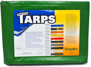 Harpster Tarps 6ft. x 8ft. Medium Green All-Purpose Waterproof 4.5 oz Poly Tarp - 10 mil